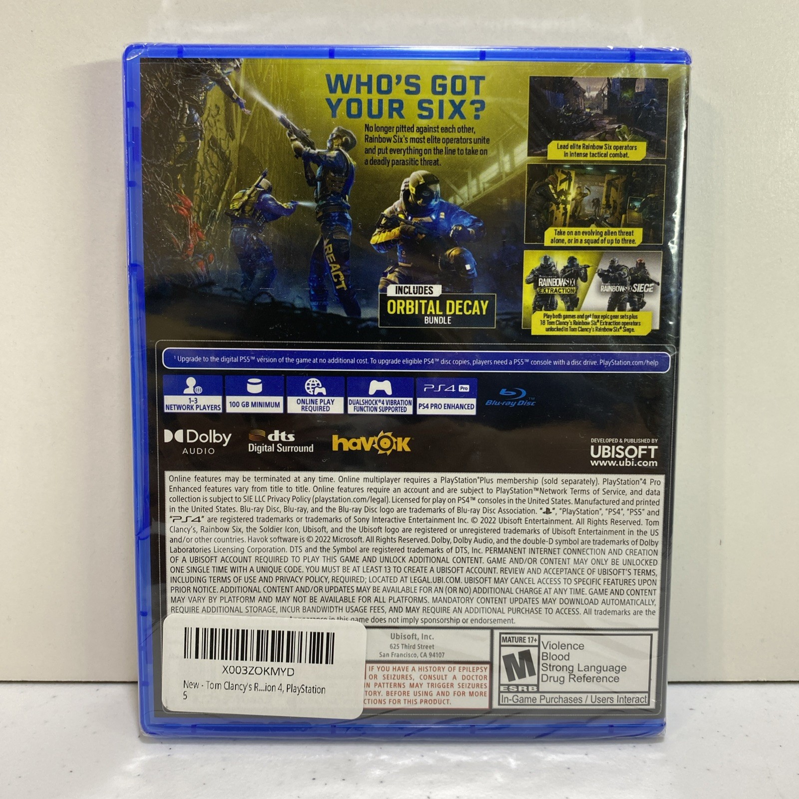 Tom Clancys’ Rainbow Six Extraction (PS4) NEW Factory Sealed ￼