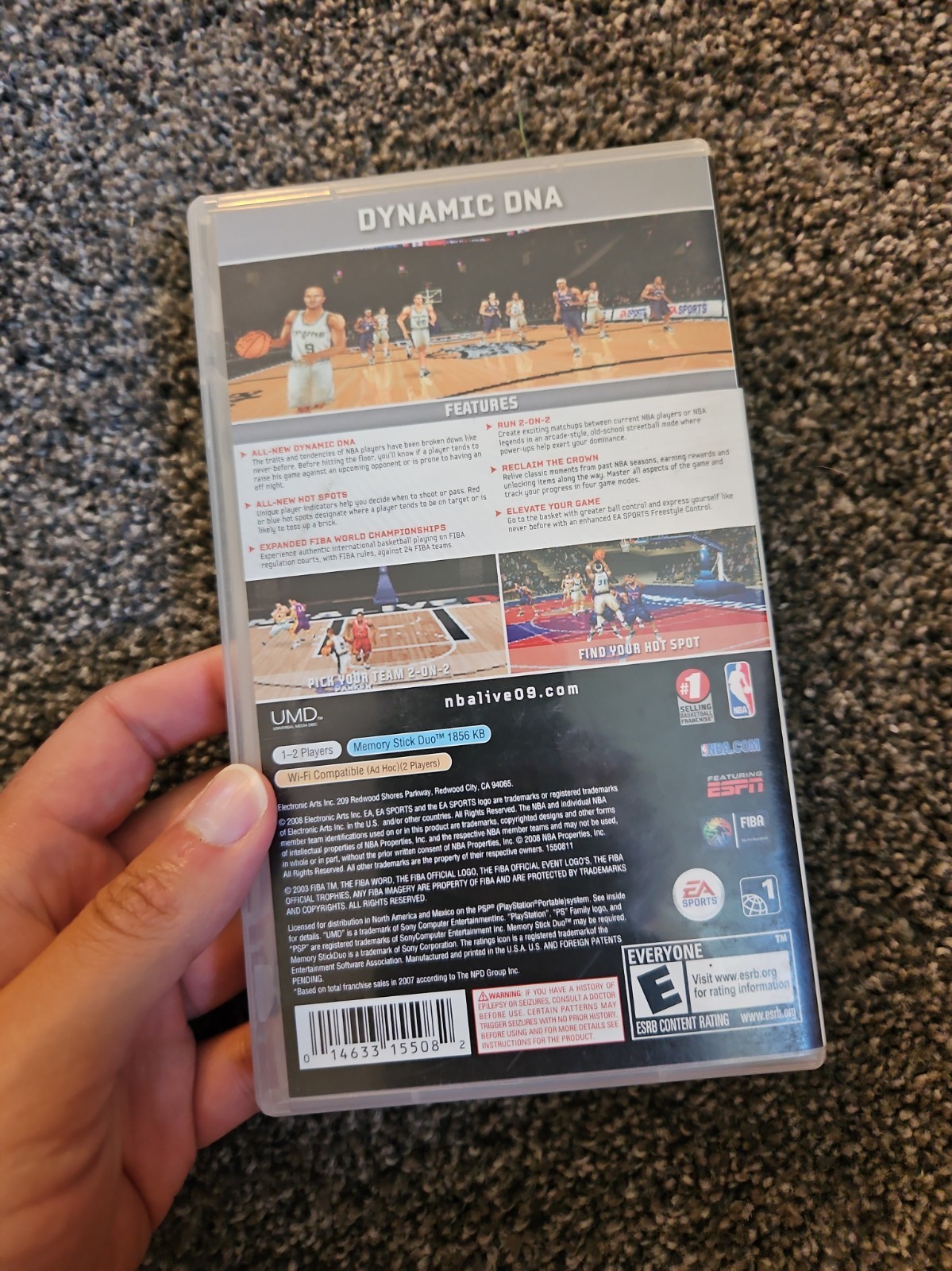 NBA Live 09 Basketball Sony PlayStation Portable PSP 2008 CIB Complete