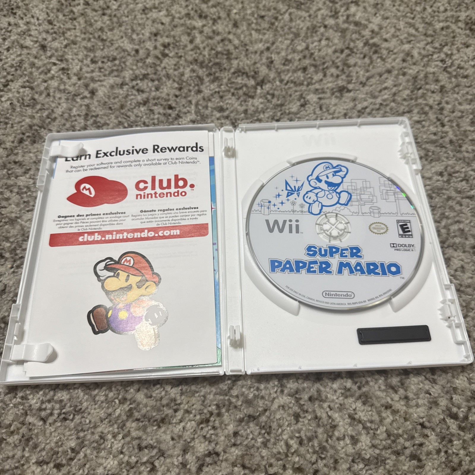 Super Paper Mario Nintendo Selects Edition (Nintendo Wii) Open Box New