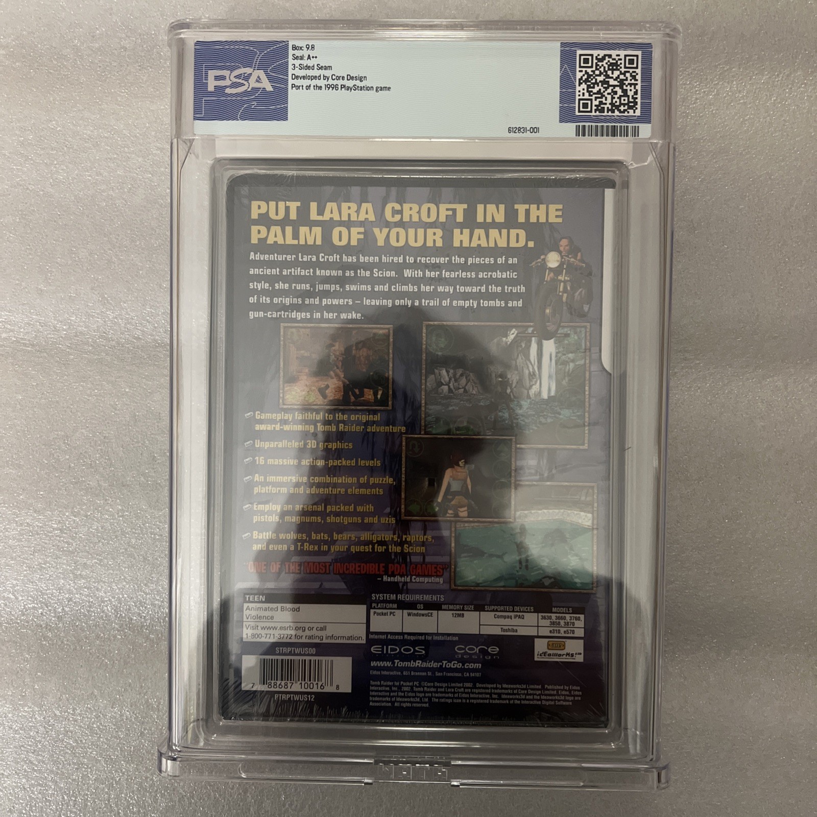 Tomb Raider – Pocket PC, 2002, Graded PSA 9.8 A++ , Very Rare, Mint