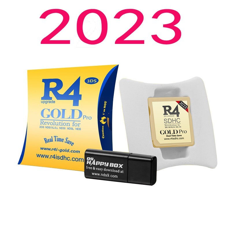 2023 Version R4 R4i Gold SDHC For DS/3DS/2DS/ Revolution Cartridge+USB Adapter