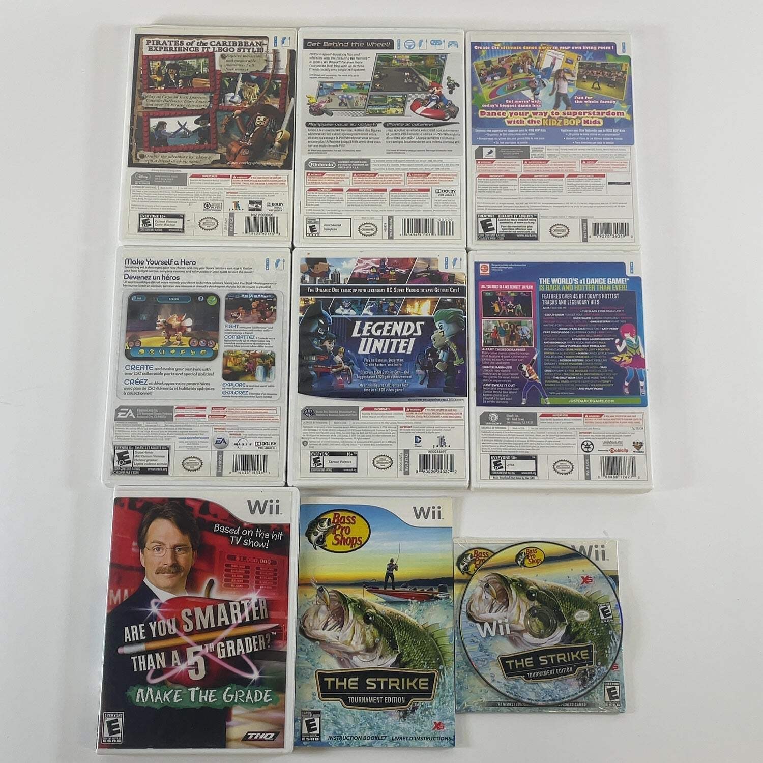 Lot of 8 Nintendo Wii Games