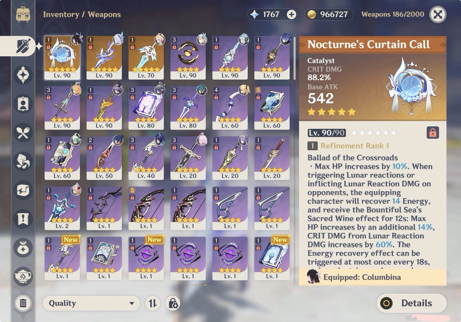 Asia Server AR 57 Account (Skirk, Columbina, etc) MESSAGE BEFORE BUYING PLS!!