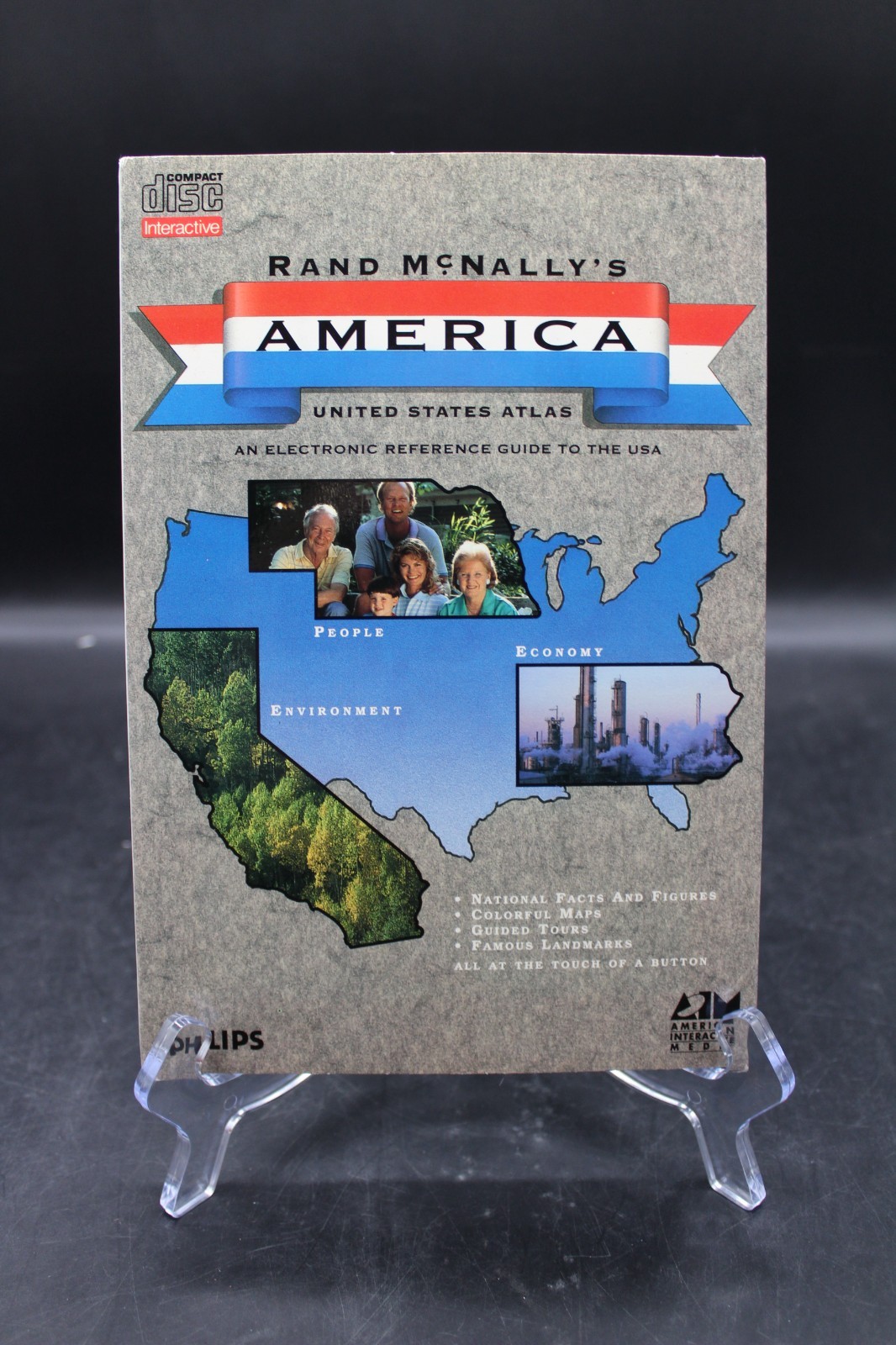 Rand McNally’s America: US Atlas Philips CD-I CDI Long Box Dustcover 1991