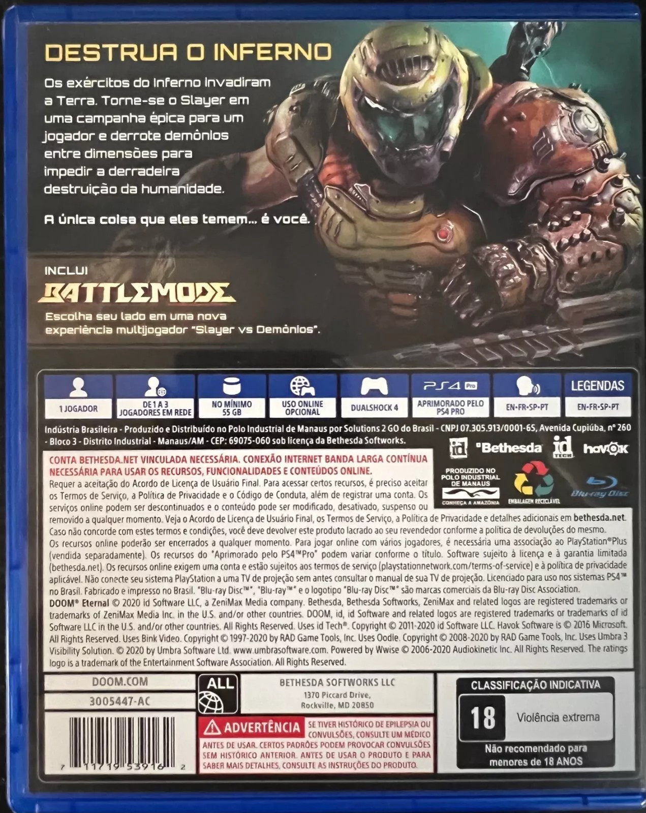 DOOM Eternal: Standard Edition – PS4 – Portuguese -English