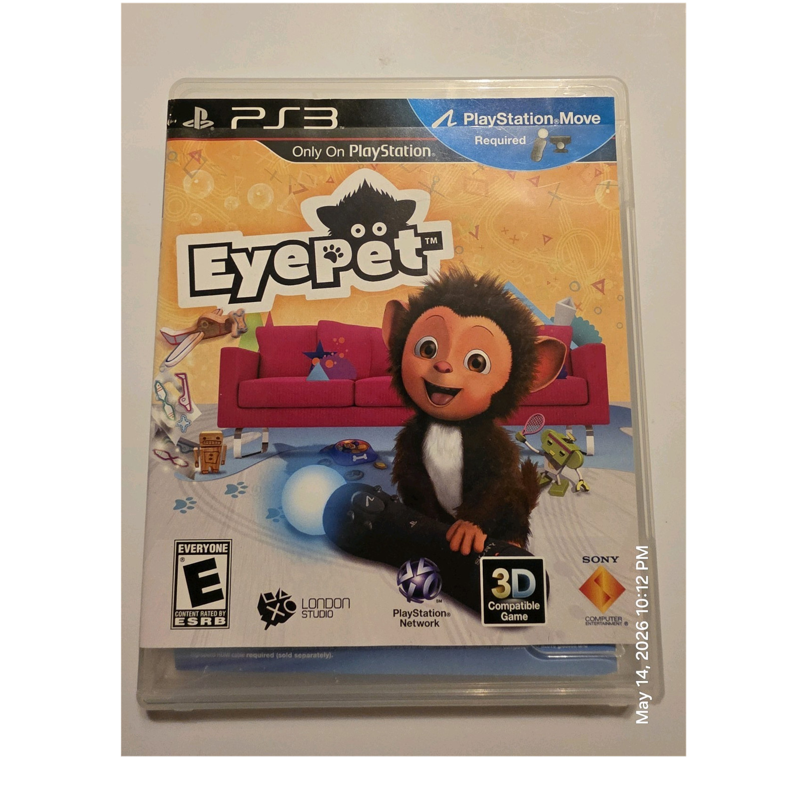 EyePet PS3 Simulation Virtual Pet E NTSC-U/C 3D Move Compatible Case Manual