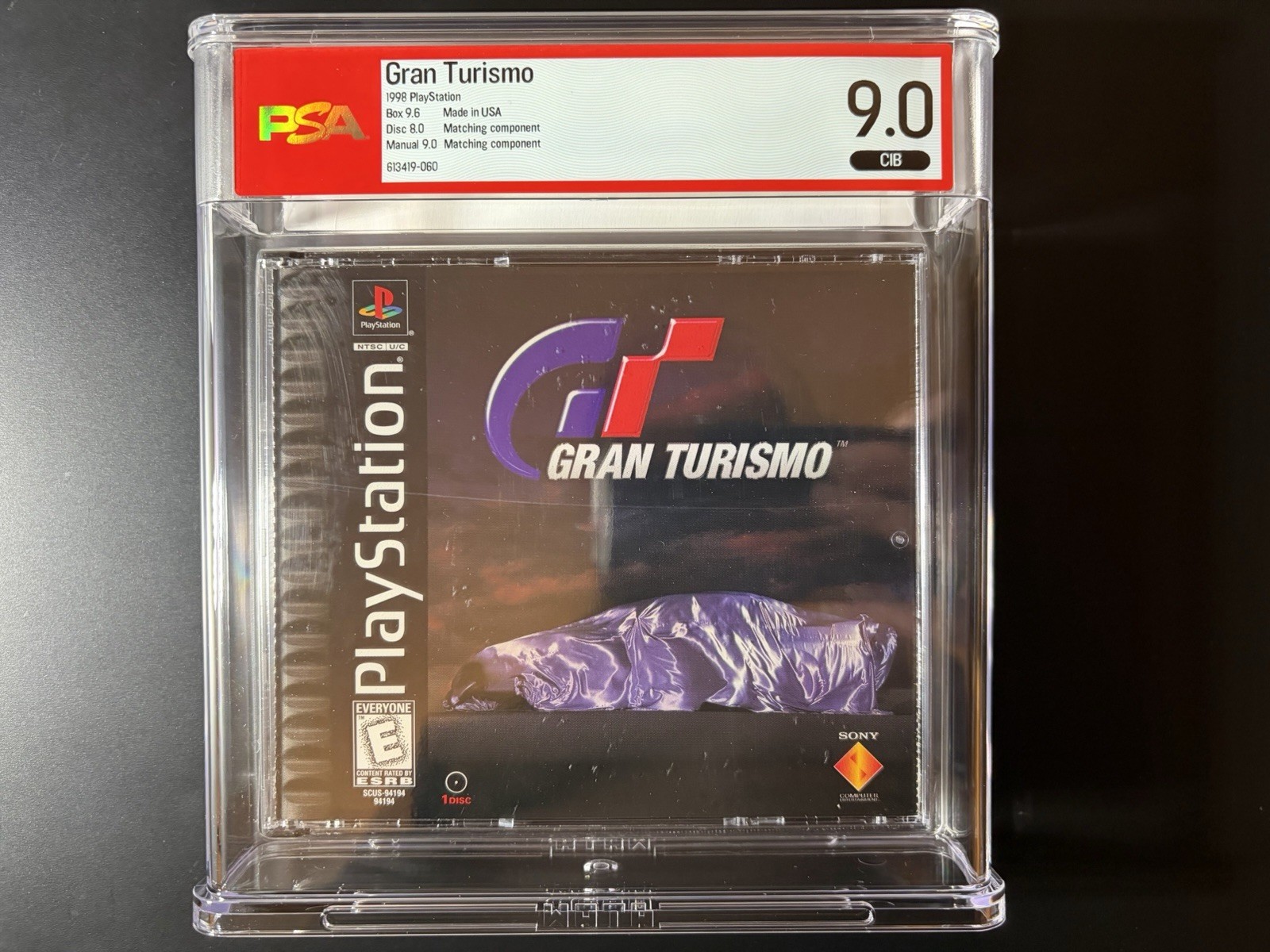 Gran Turismo PlayStation PS1 Complete Black Label PSA 9.0