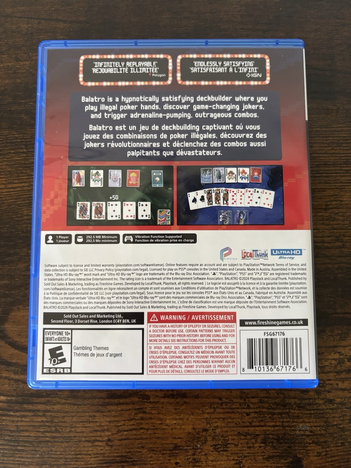 BALATRO: SPECIAL EDITION PlayStation 5 Video Game COMPLETE With Cards
