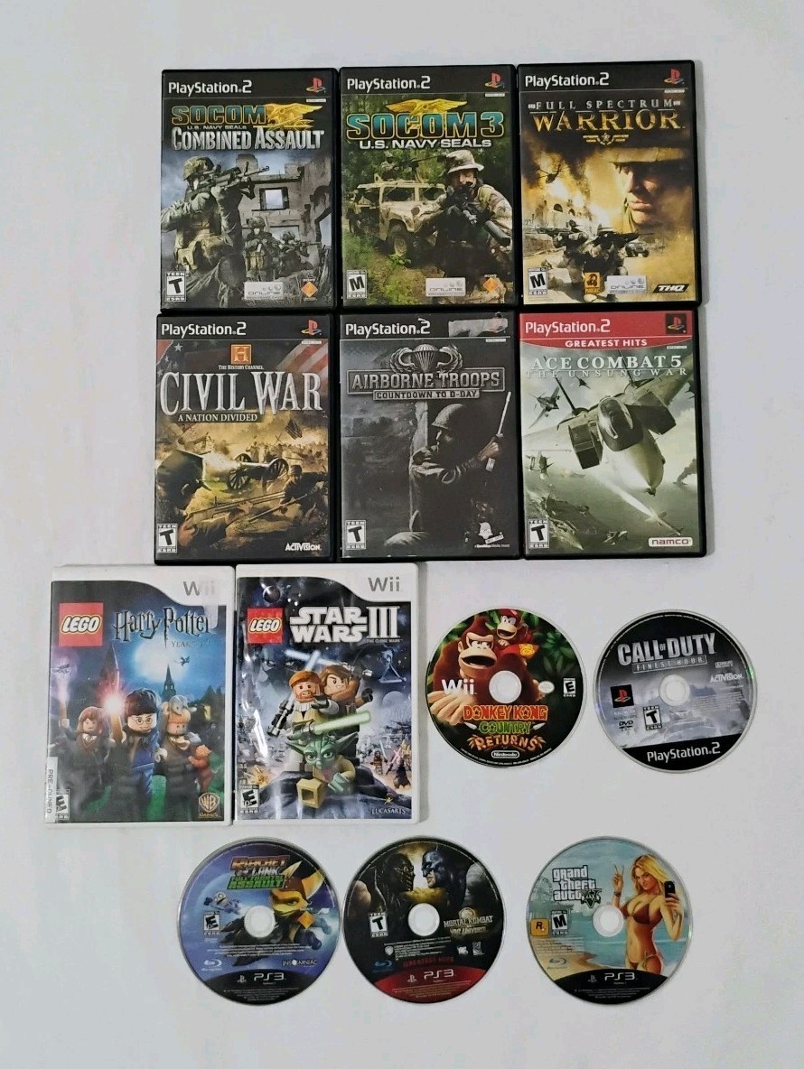 Mixed Lot Of 13 Video Games-PS3-PS2-Nintendo Wii