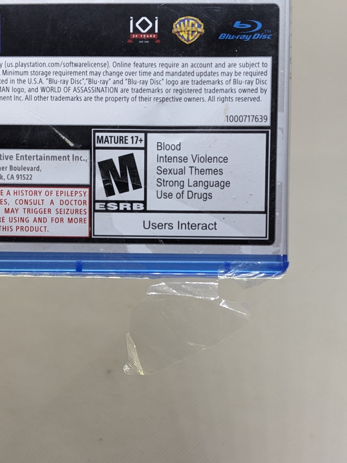 *NEW but Wrapper has Tear* Hitman: Definitive Edition (PlayStation 4, 2018) PS4
