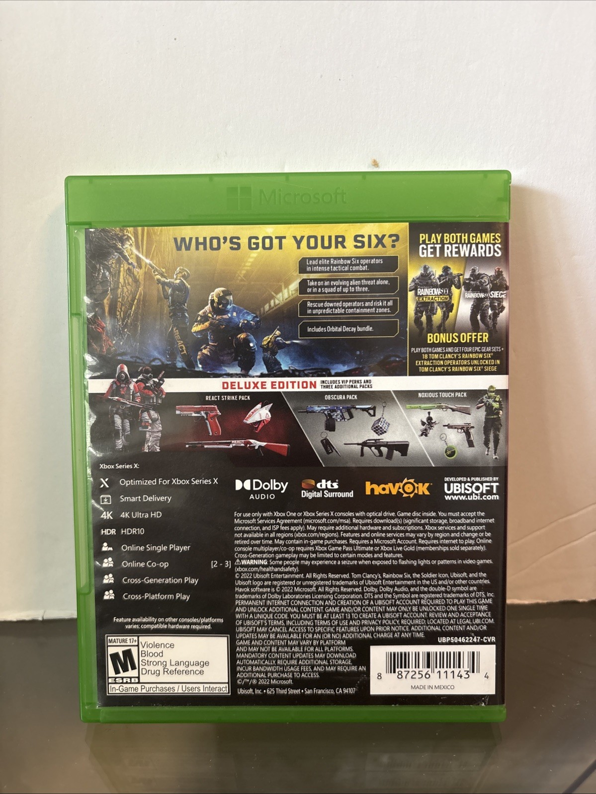 Rainbow Six Extraction Deluxe Edition (Xbox Series X, XBox One, 2022) TESTED