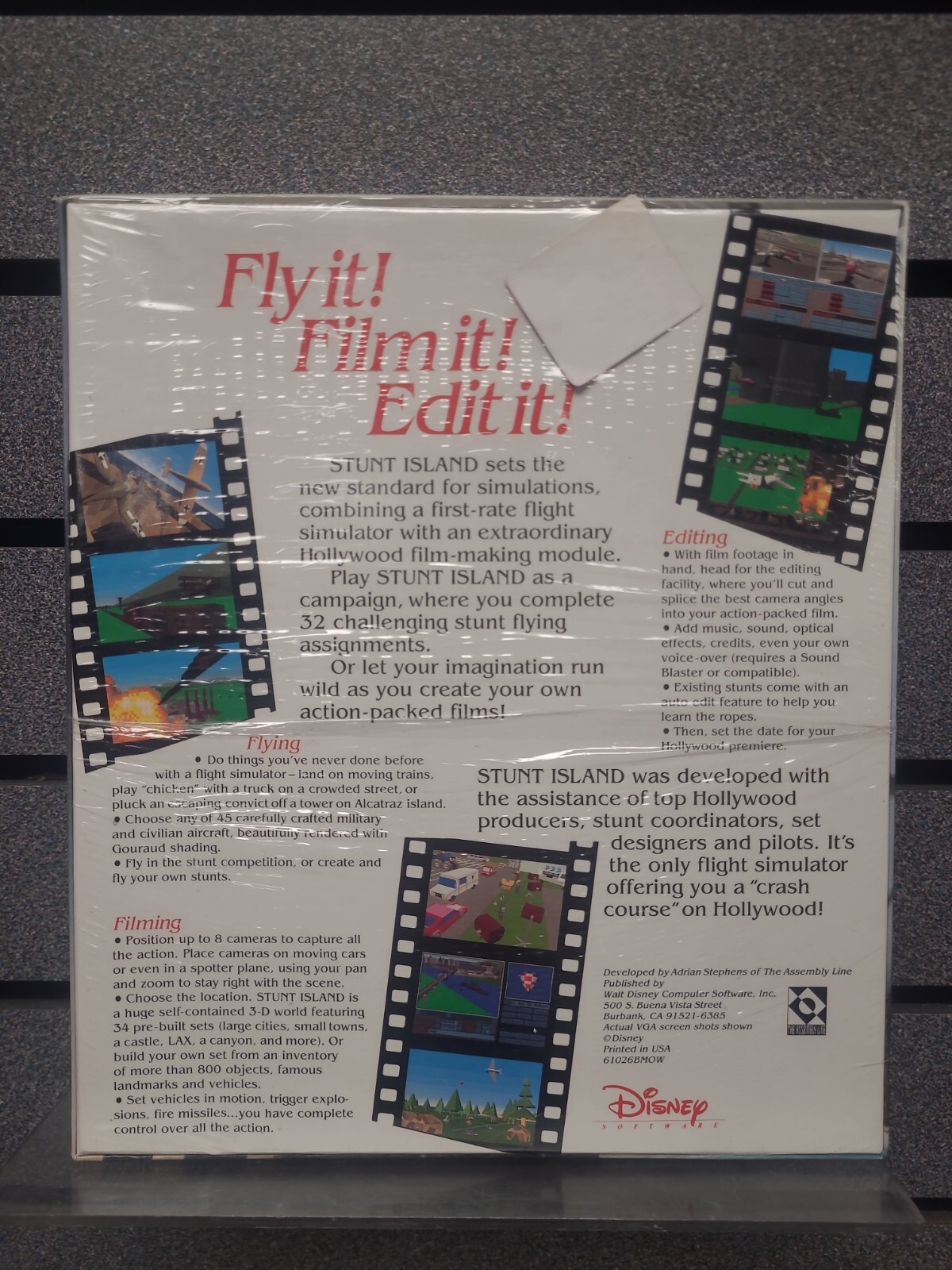 Stunt Island Disney Software | IBM-PC/Tandy 3.5 HD | New & Sealed | Ships Fast