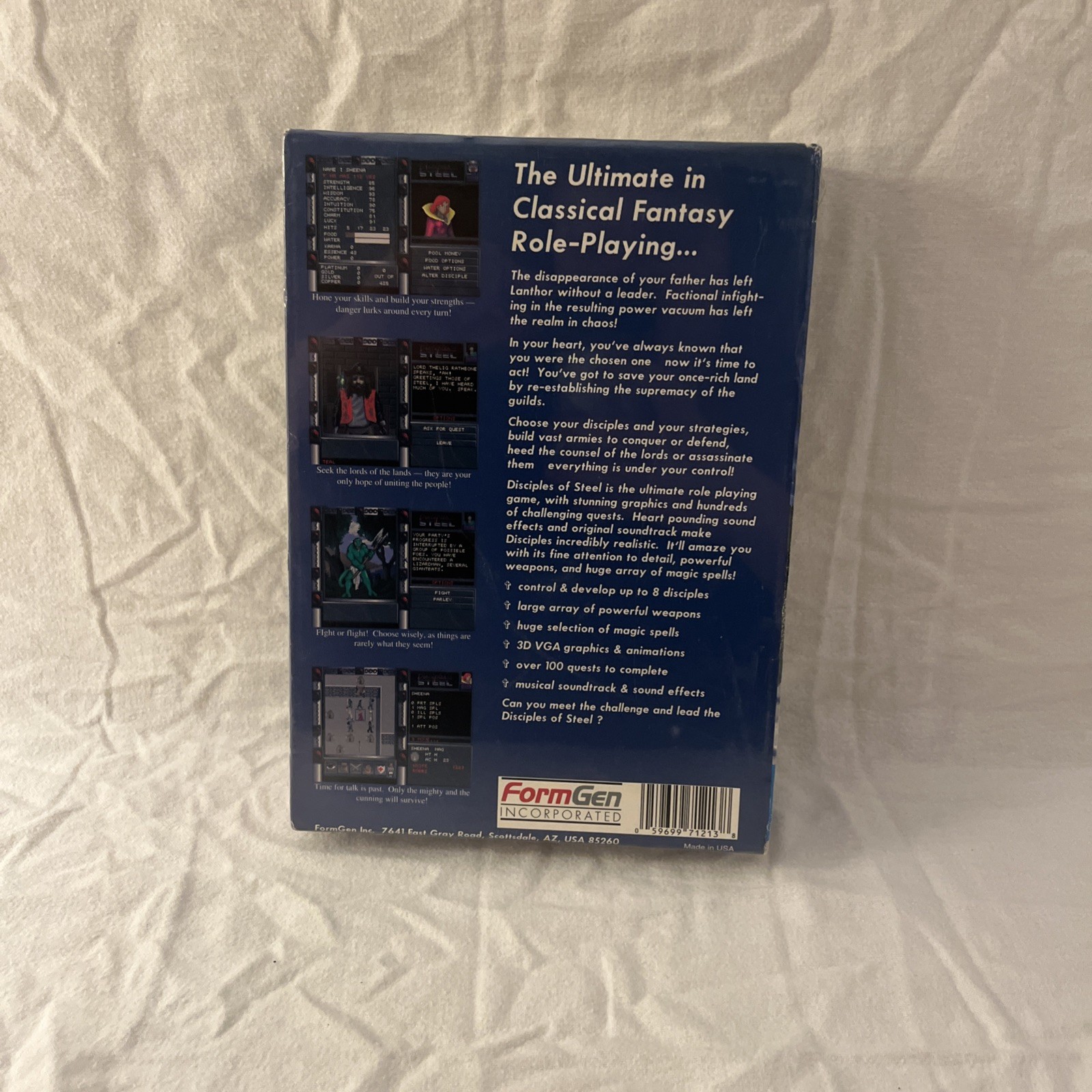 Disciples Of Steel Big Box MegaSoft/FromGen DOS 3.5″ Rare w/ Outer Sleeve + More