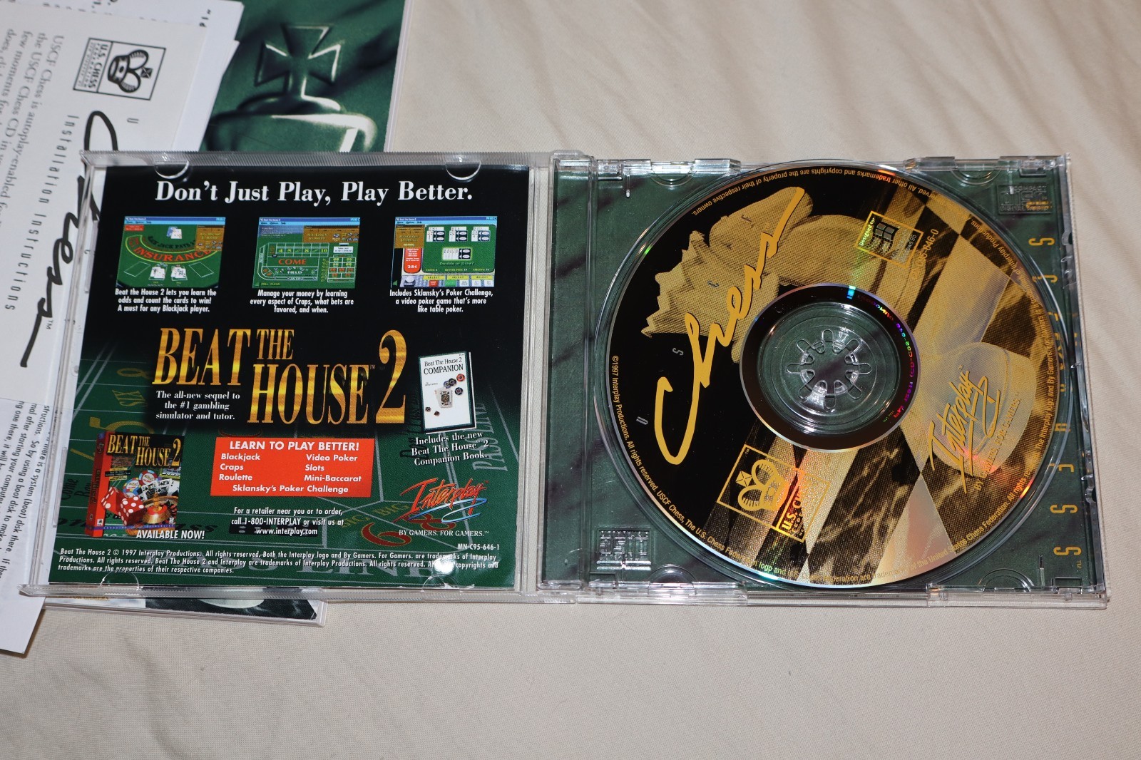 Vintage USCF Chess Game CD Windows 95 1997 Interplay Productions BOXED