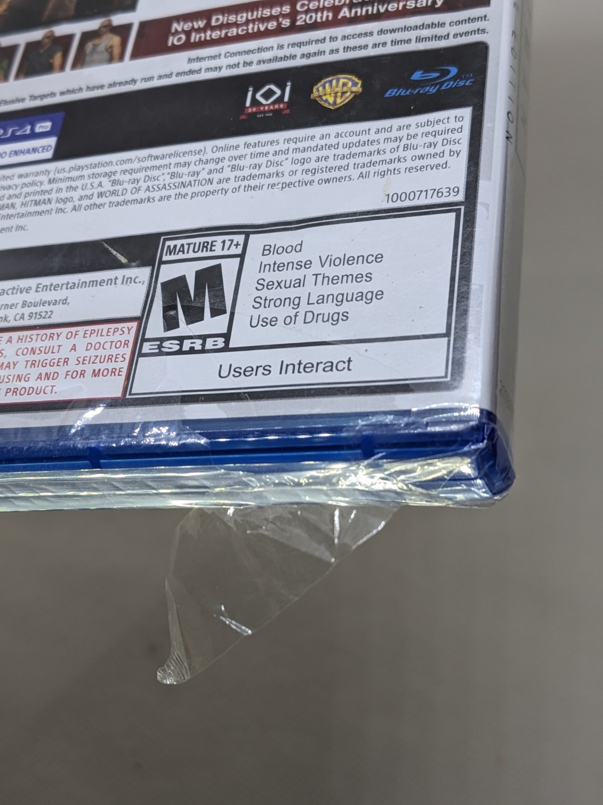 *NEW but Wrapper has Tear* Hitman: Definitive Edition (PlayStation 4, 2018) PS4