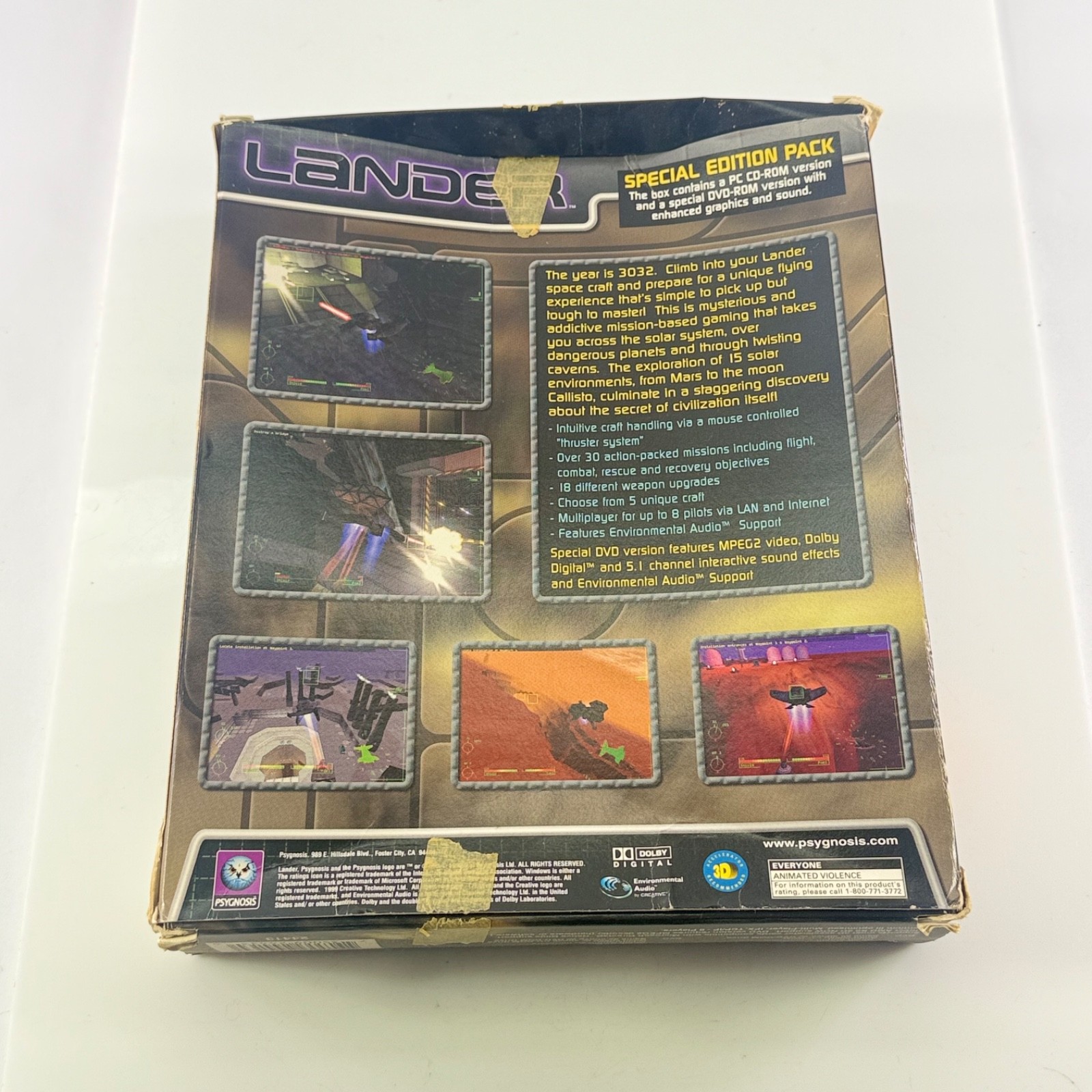Lander PC Game Psygnosis Special Edition Big Box Windows 95 98 Vintage 2 Disc DV