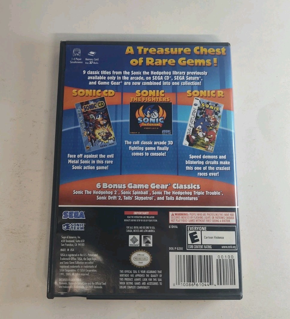 Sonic Gems Collection Nintendo GameCube Complete 100% CIB With Reg Card +