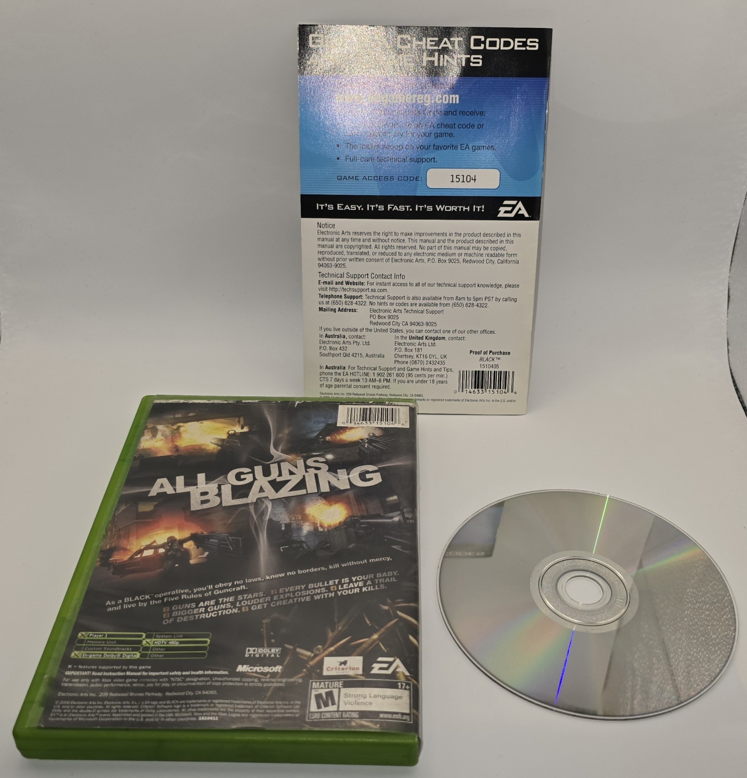 Black (Microsoft Xbox, 2006) UNTESTED -1967