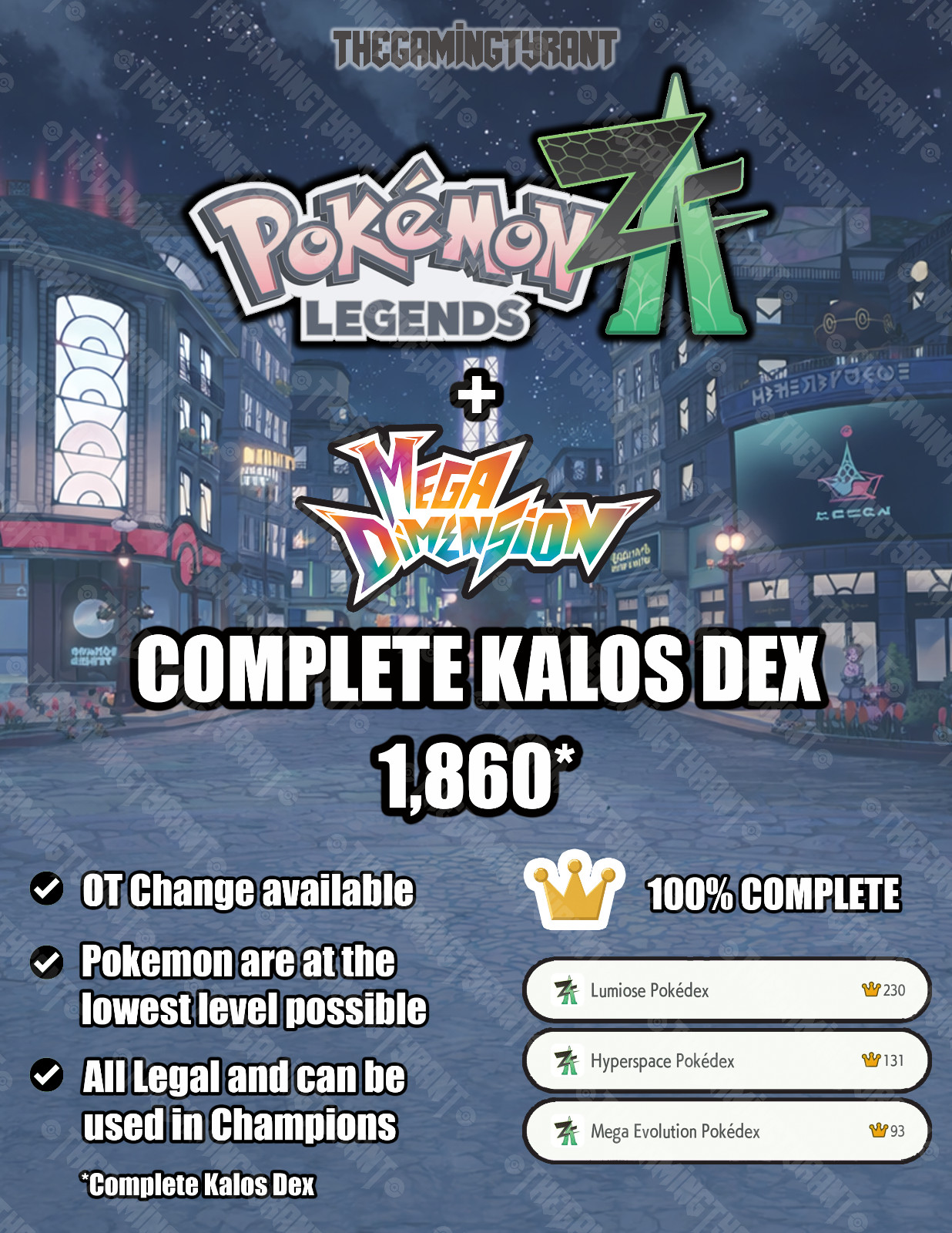 Pokemon Home Legends Z-A Complete Kalos Dex