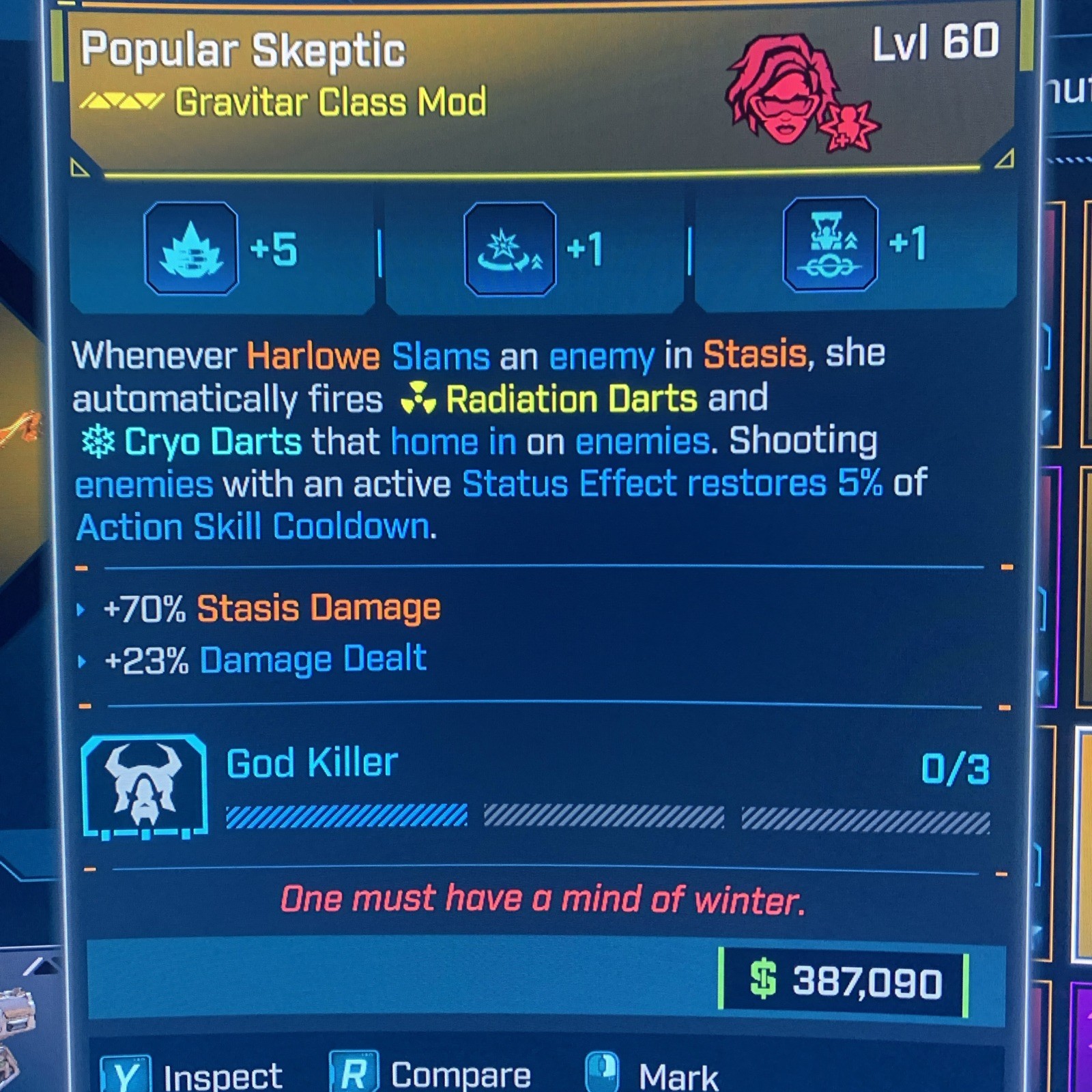 Borderlands 4⭐️LVL 60 GOD ROLL SKEPTIC HARLOWE CLASSMOD⭐️All PLATFORM