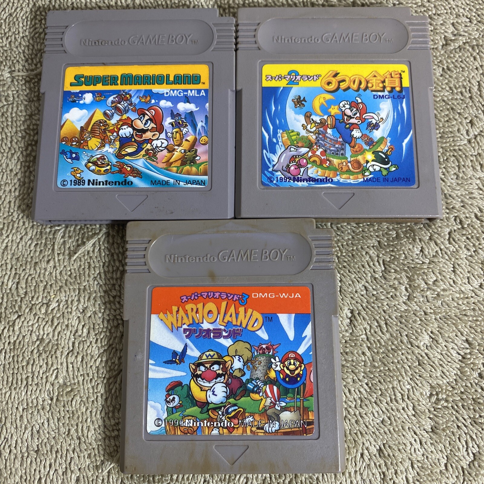 Gameboy Super Mario Land 1 2 3 Six Golden Coins Wario Land Japan GB games