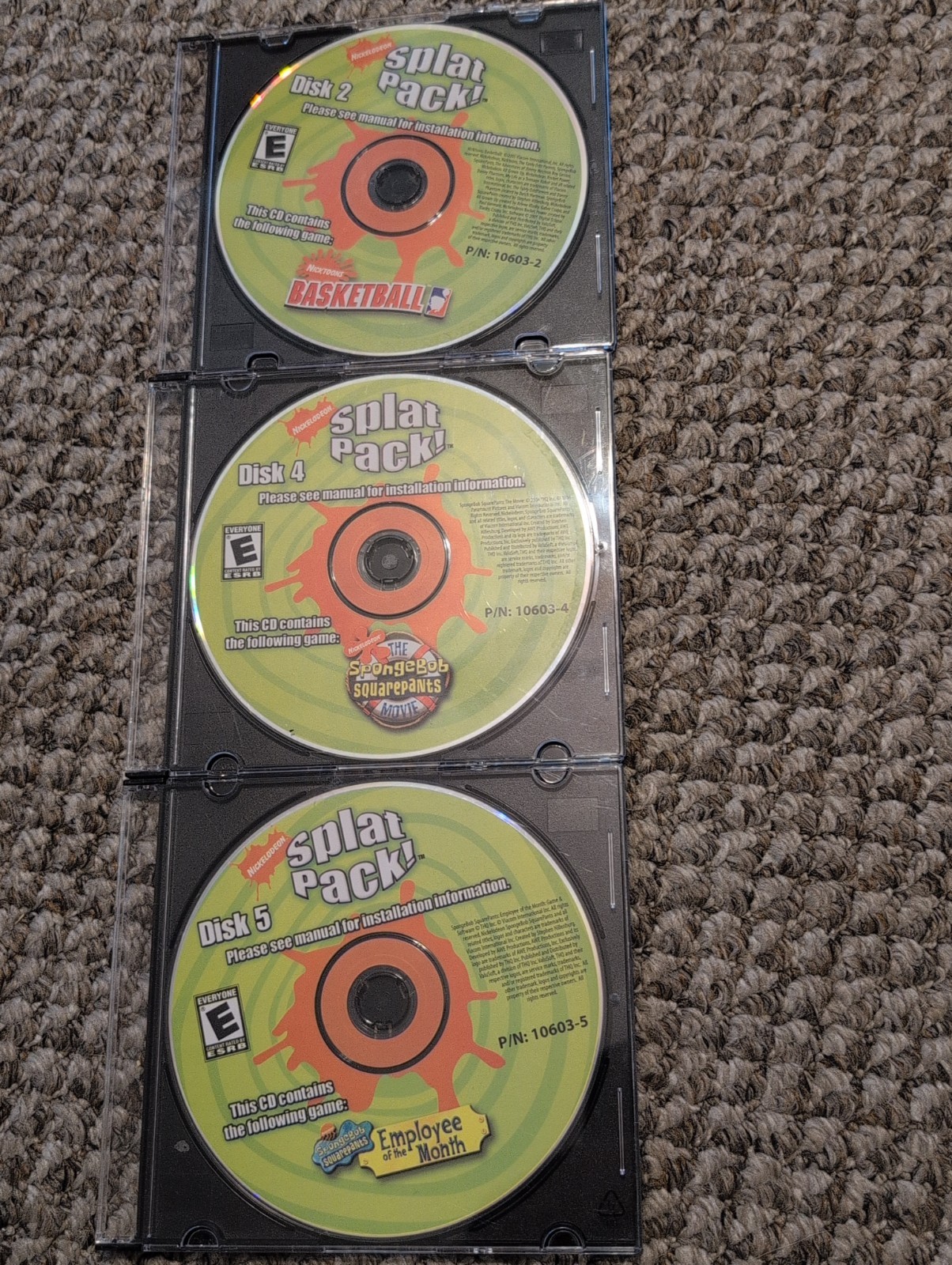 Lot 3 SpongeBob SquarePants Employee of the Month Movie Splat Pack Basketball PC