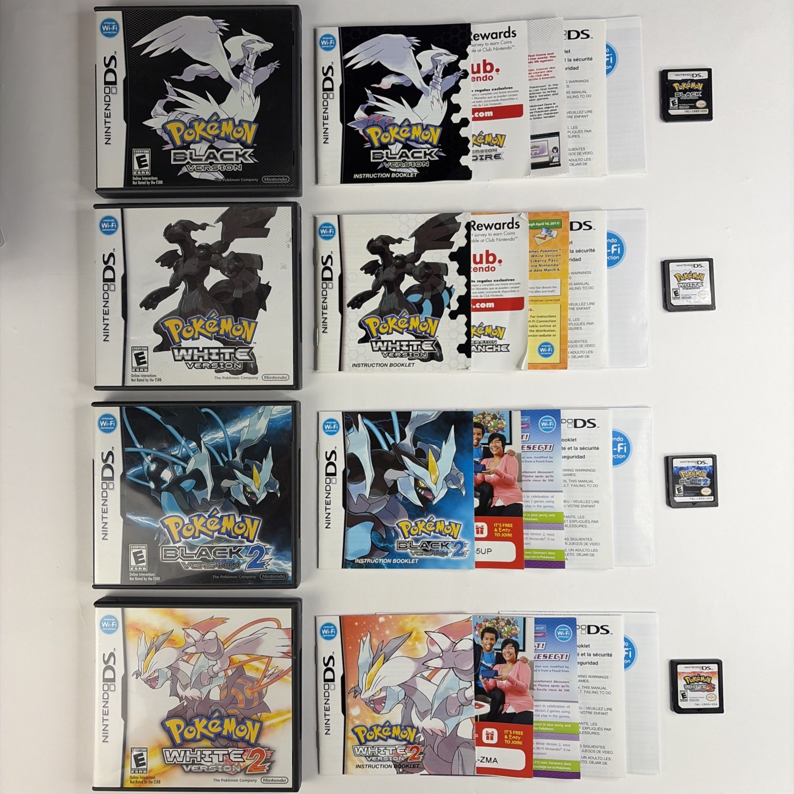Pokemon Black 1+2 White Version 1+2 CIB 100% Complete Nintendo DS LOT Authentic