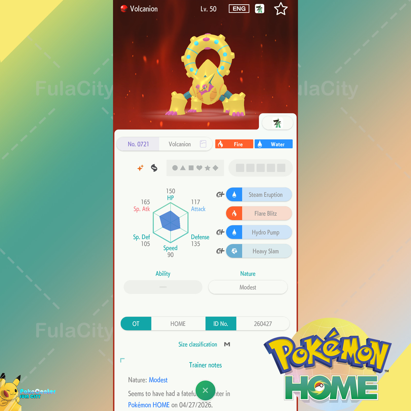✨ Shiny Volcanion 🟢Event Pokemon HOME Gift 🟡 Pokemon HOME Trade🟢