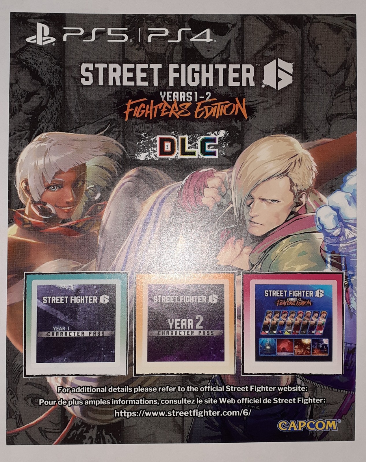 PHYSICAL PAPER-DLC ONLY-NO GAME-Street Fighter 6 PLAYSTATION PS5. PHYSICAL PAPER