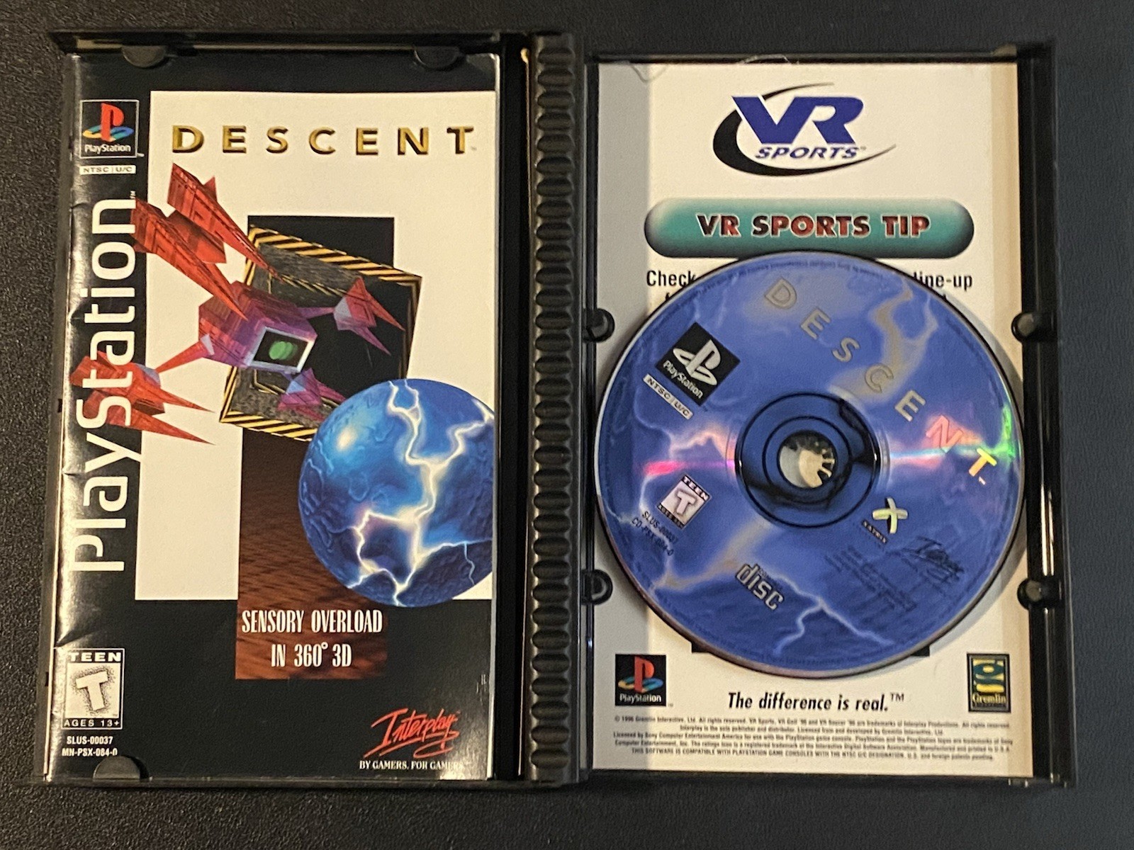 Descent Long Box Sony PS1/PSX – CIB, Case/Disc/Manual/Magazine Offer – TESTED