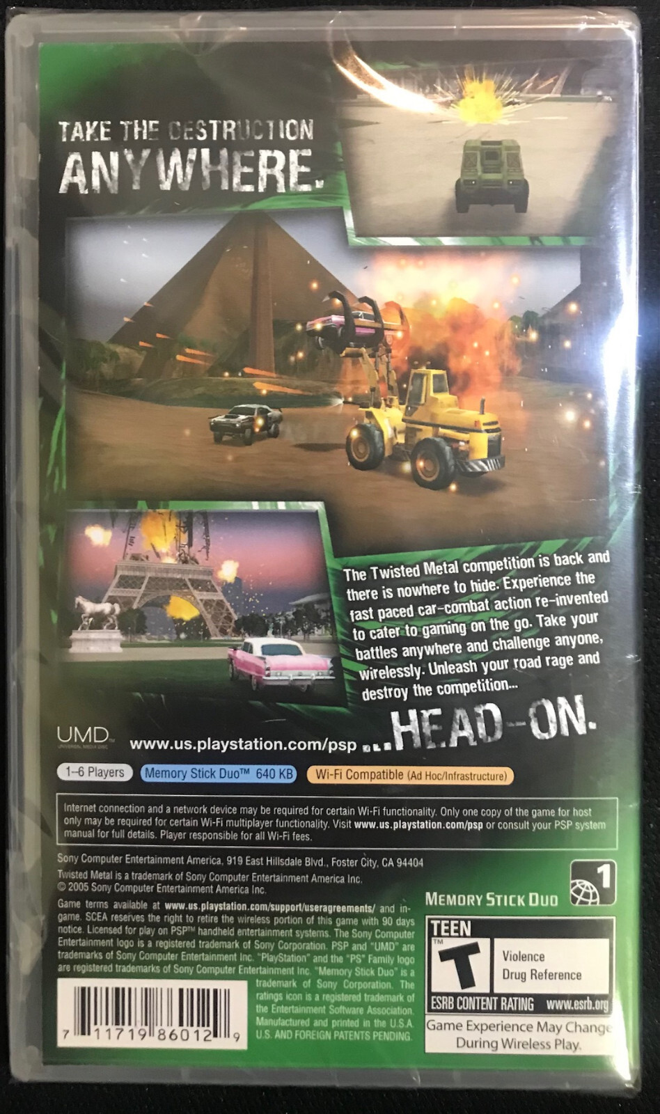 Twisted Metal: Head-On (Sony PSP, 2005) black label-brand new–sealed