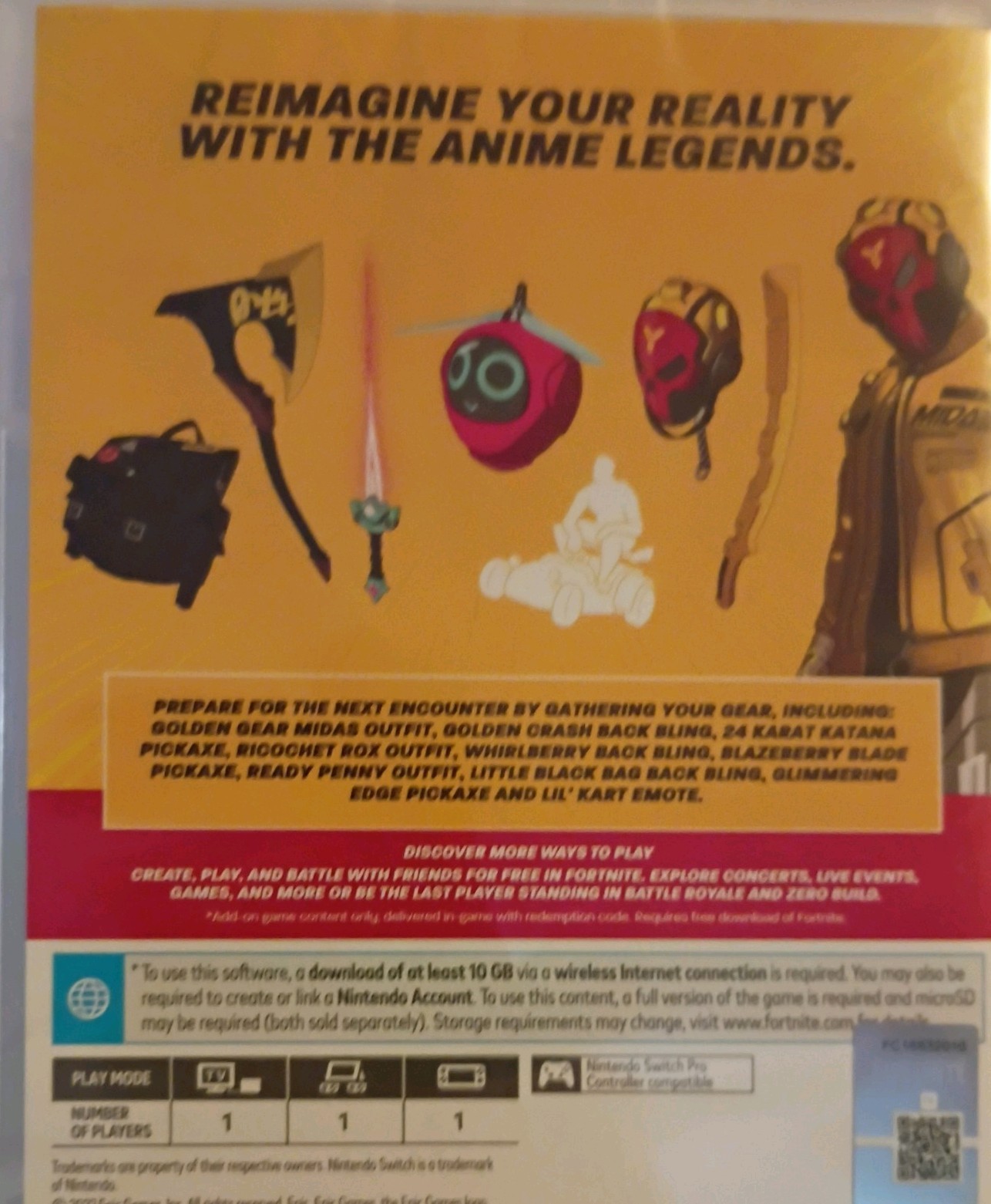 Fortnite Anime Legends Game Add-On – Switch No Card – COB – NEW SEALED