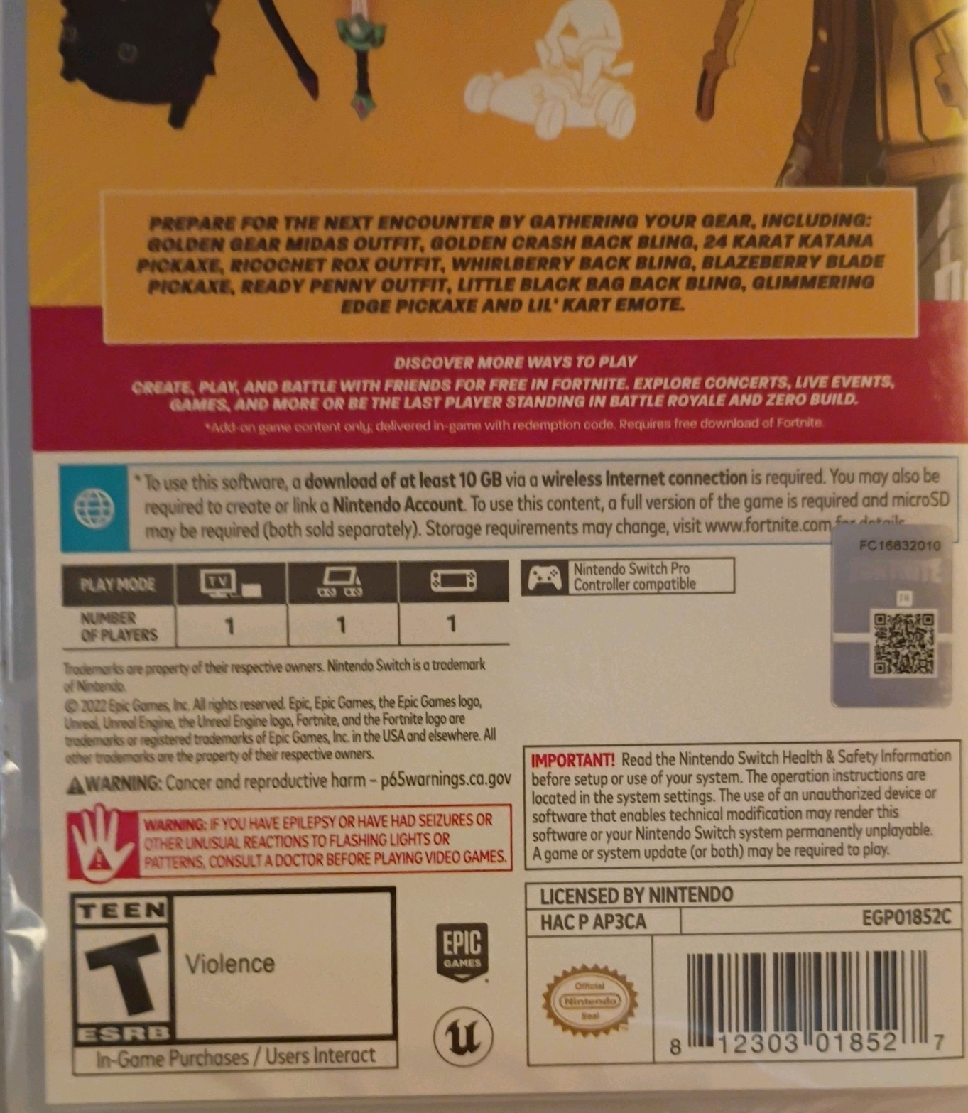 Fortnite Anime Legends Game Add-On – Switch No Card – COB – NEW SEALED