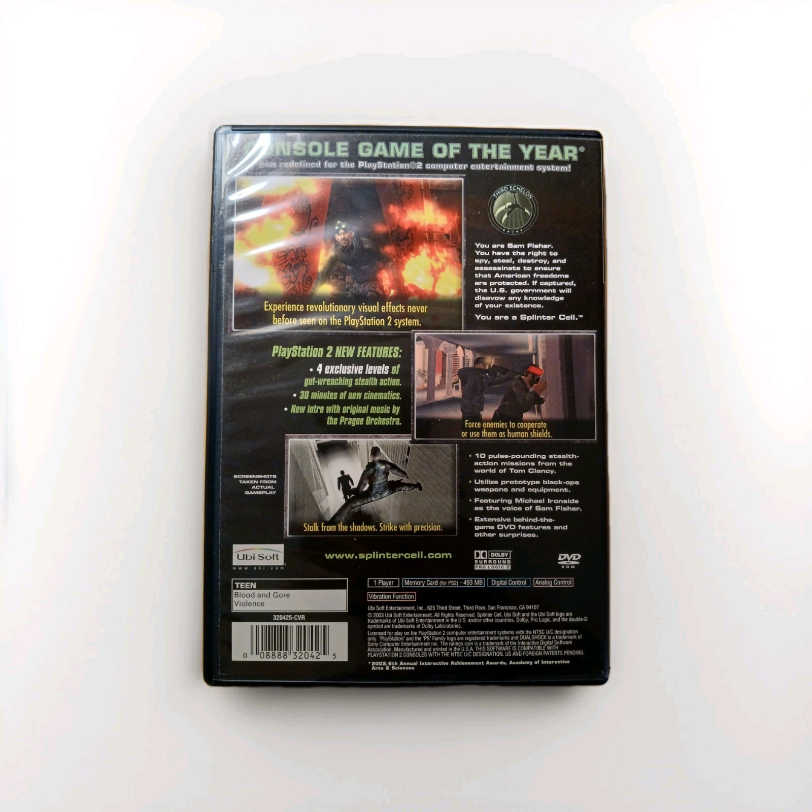 Ubi Soft Tom Clancy’s Splinter Cell Action Stealth Game PS2 With Manual