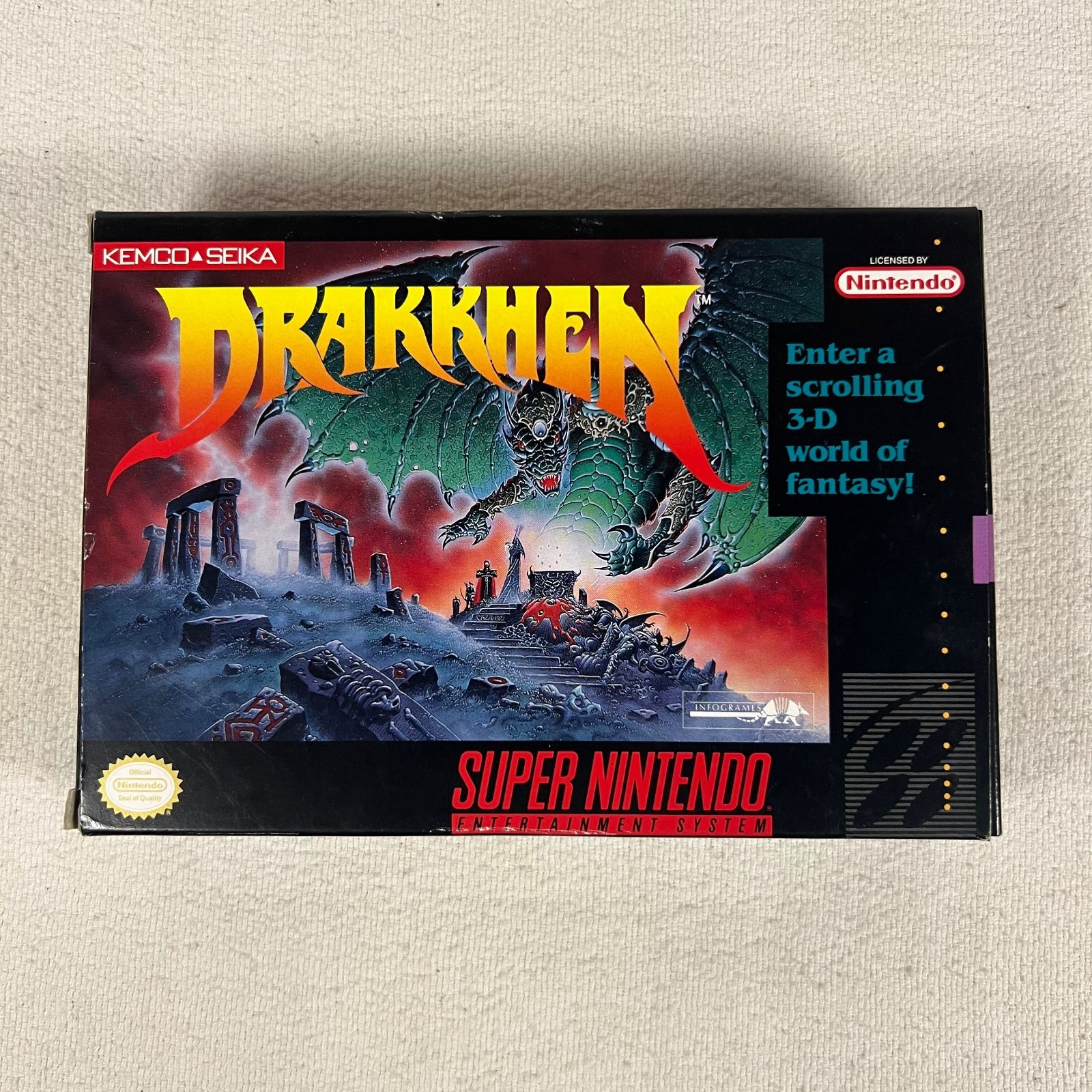 Drakkhen Super Nintendo 1991 SNES CIB Complete Manual