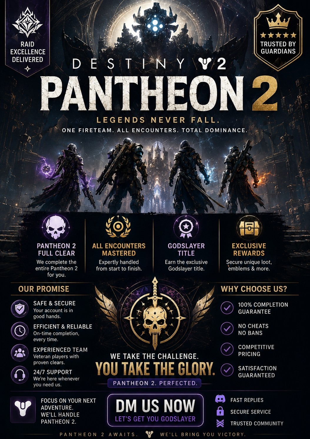 Pantheon 2.0 Insurrection Prime + 2 feats FULL completion ALL PLATFORMS