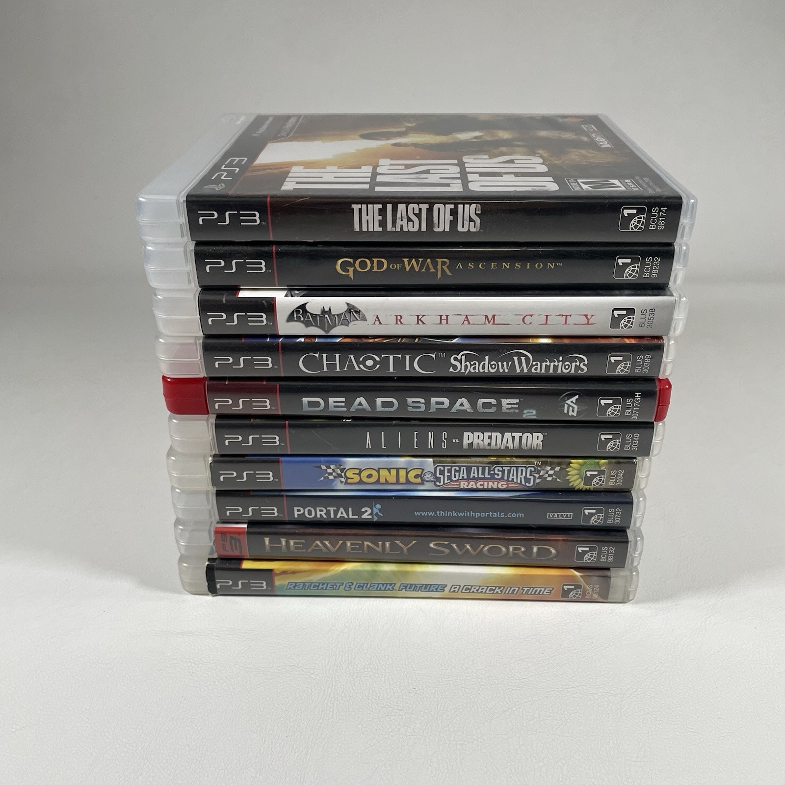 PS3 Game Lot Of 10 Various Titles Batman God Of War Sonic Heavenly Sword