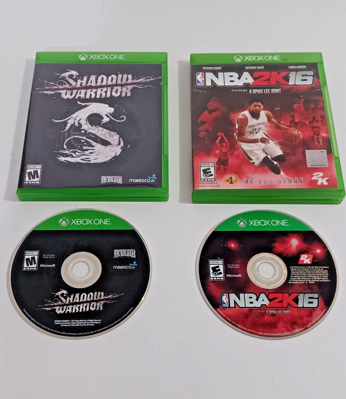 XBox 1 Game Lot Of 2: Includes Shadow Warrior & NBA 2K 16