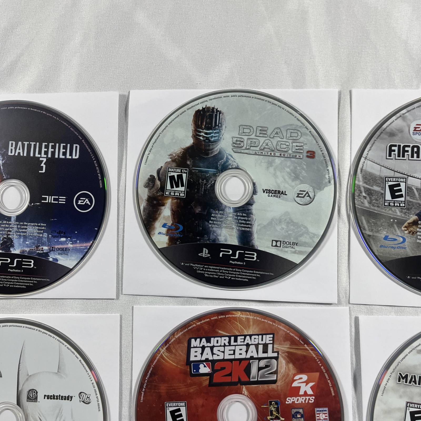 PlayStation 3 Game Lot of 10 PS3 Disc Only Various Titles Tested Working Clean