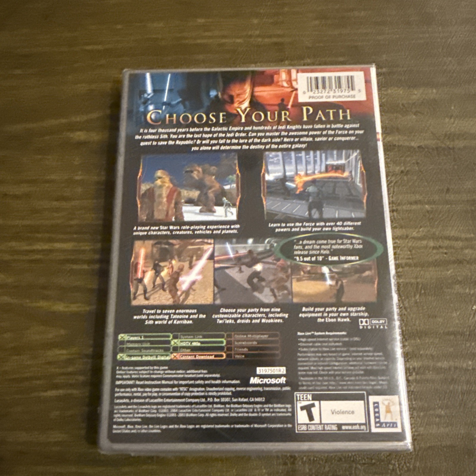 FACTORY SEALED NEW Star Wars Knights of the Old Republic Xbox PLATINUM HITS