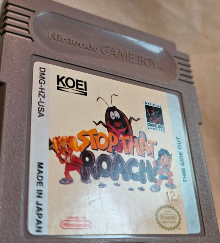 Stop That Roach Cartridge Only Authentic Nintendo Game Boy DMG-HZ-USA 1994 Koei
