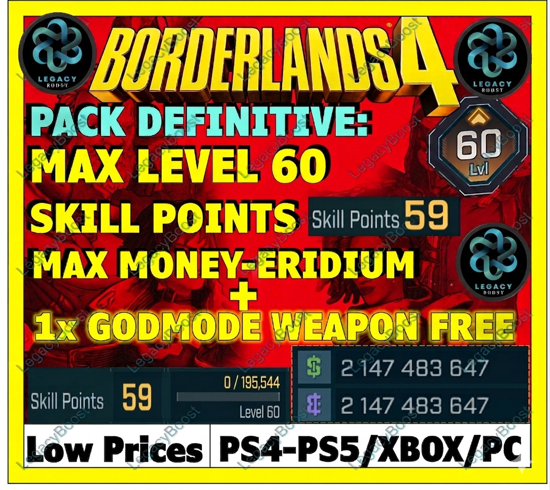 🔥BORDERLANDS 4✨WEAPONS MODDED LEVEL 1 ONE GEAR MODDED ✴️ GODMODE ✅PC-PS-XBOX✨UP