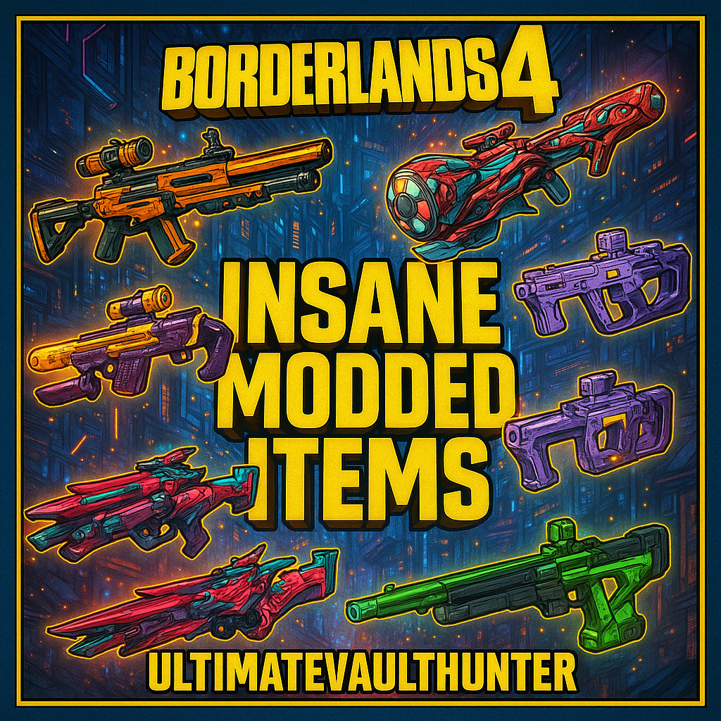 Borderlands 4INSANE MODDED BL4 WEAPONS ITEMS GEAR LVL 50 PC-PS-XBOX