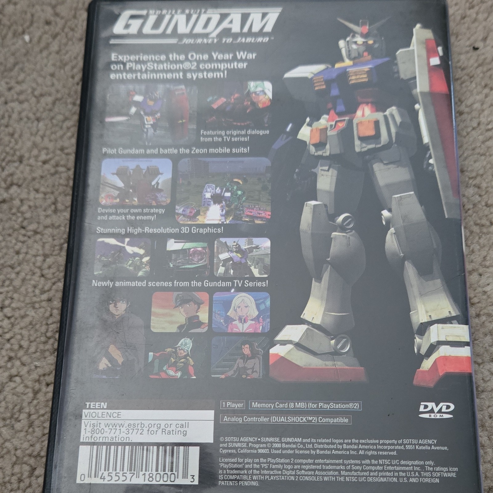 Bandai Mobile Suit Gundam: Journey to Jaburo Action & Adventure T PS2 MC