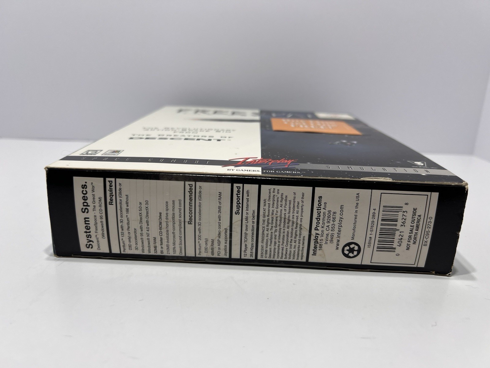 Descent FreeSpace-The Great War PC CD-ROM Big Box Game w/ Inserts Interplay CIB