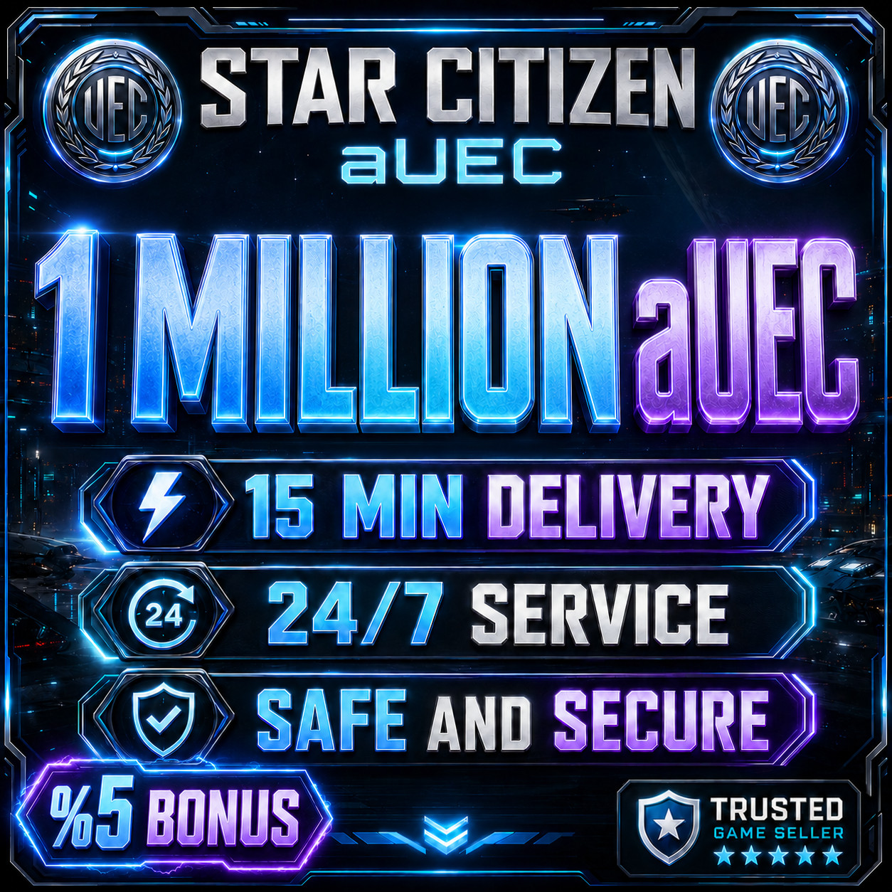 Star Citizen – 1.000.000 Auec – 1 Million Auec – Version 4.8.1 Live