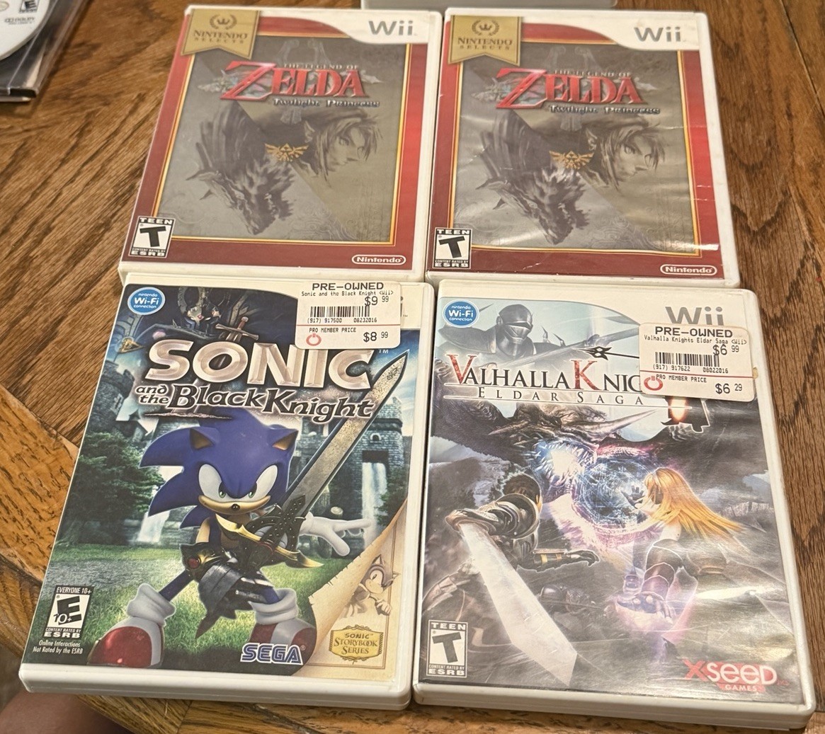 Wii Nintendo Lot Of 9 Wii Sports Wii Sports Resort, Zelda Sonic Valhalla Knights