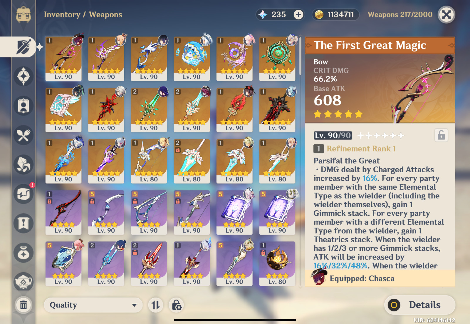 Genshin Impact Account – America Server AR60