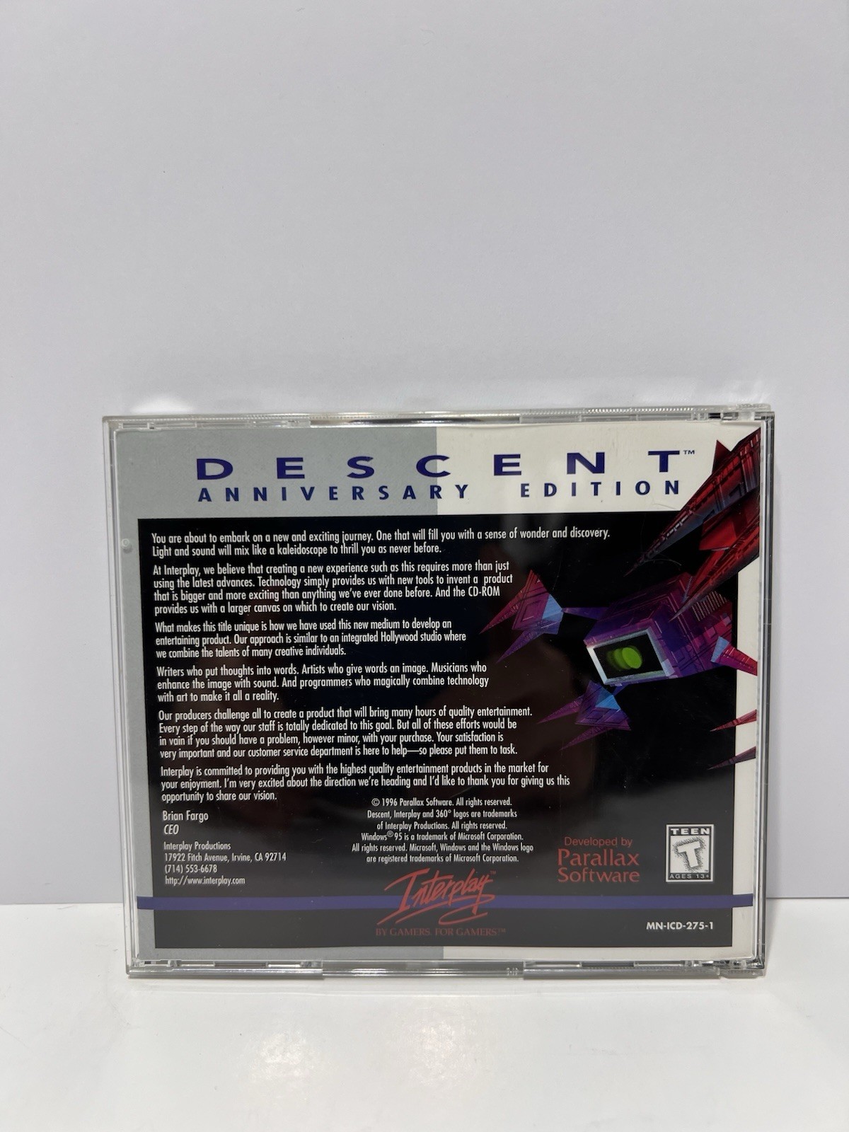 Descent FreeSpace-The Great War PC CD-ROM Big Box Game w/ Inserts Interplay CIB