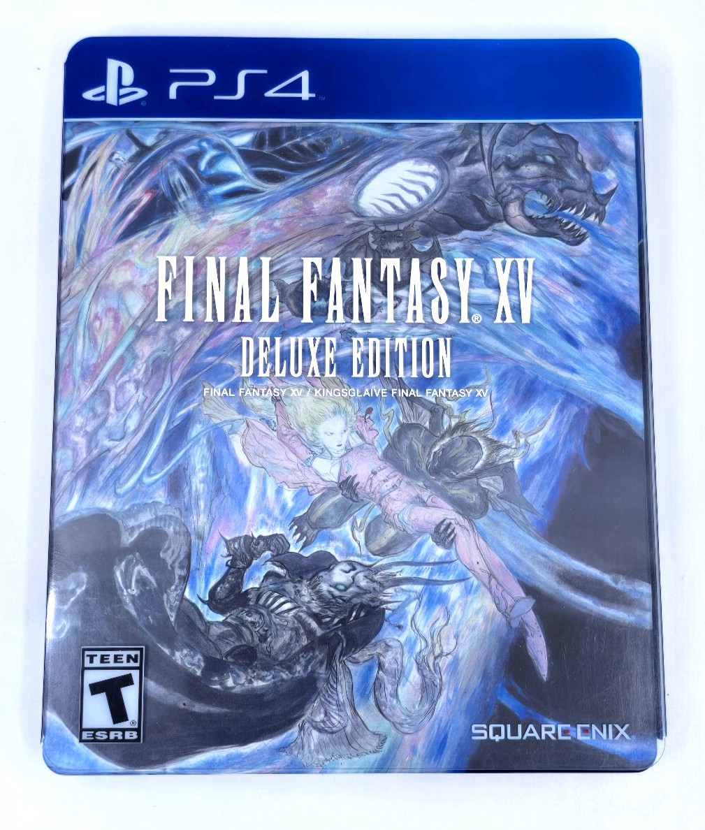 Final Fantasy XV Deluxe Edition PS4 Steelbook Used Yoshitaka Amano